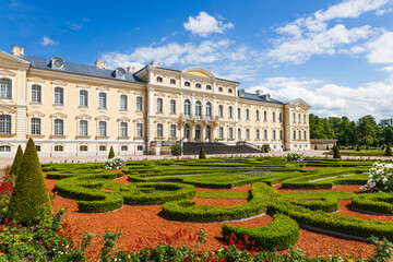 Naklejka premium Rundale Palace. Palace made in baroque style. Pilsrundale, Latvia, 4 July 2022