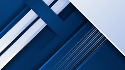 Obraz premium Blue and white geometric shapes abstract background geometry shine and layer element vector for presentation design. Suit for business, corporate, institution, party, festive, seminar, and talks.