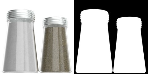 3D rendering illustration of salt and pepper