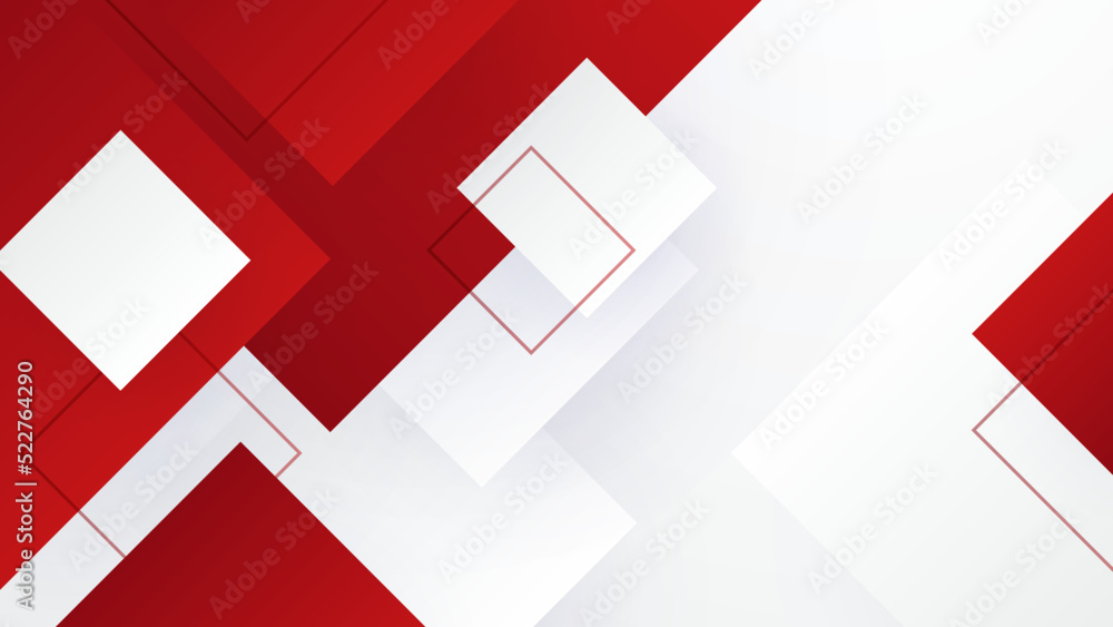 Aufkleber abstract red and white geometric shapes background. vector abstract graphic design banner pattern pr