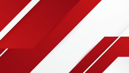 Abstract red and white geometric shapes background. Vector abstract graphic design banner pattern presentation background web template.