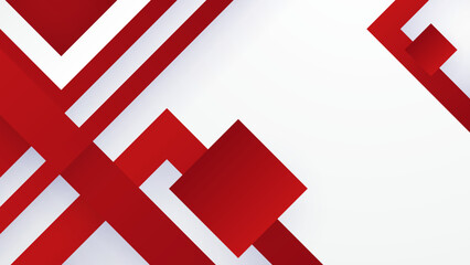 Obraz premium Abstract red and white geometric shapes background. Vector abstract graphic design banner pattern presentation background web template.