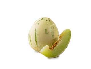 Dino melon on a white isolated background.