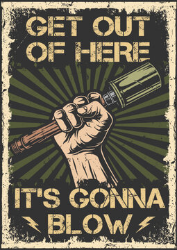 Gonna blow colorful vintage poster