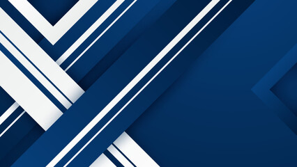 Obraz premium Blue and white geometric shapes abstract modern technology background design. Vector abstract graphic presentation design banner pattern background web template.