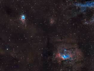 Nebulocity in deep space in constellation Cassiopeia