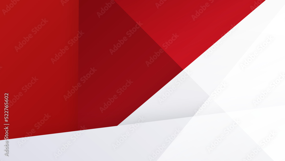 Poster modern red and white geometric shapes abstract background geometry shine and layer element vector fo