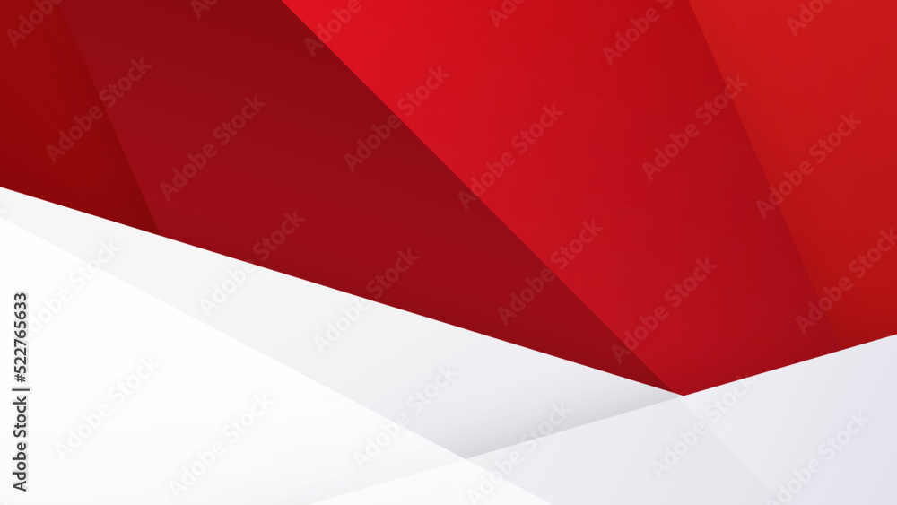 Poster Modern red and white geometric shapes abstract background geometry shine and layer element vector for presentation design. Suit for business, corporate, institution, party, festive, seminar, and talks
