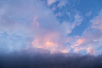 Cloudy skies at sunset