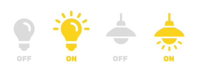 Light bulb On Off power energy icon vector illustration.
