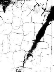 Grunge cracked vector background. Urban old peeled wall.