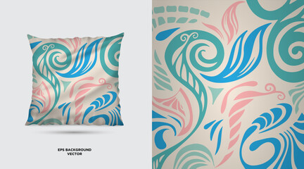 Beautiful Fabric textile pattern design template vector. Simple Fabric Painting Designs For Pillow Covers vector