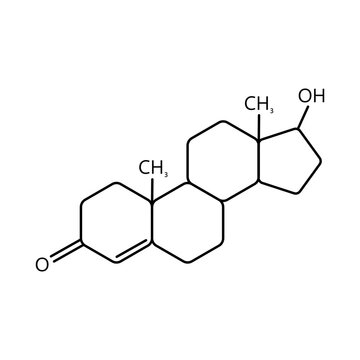 Testosteron Molekühl, Struktur, Chemisch Vektor icon