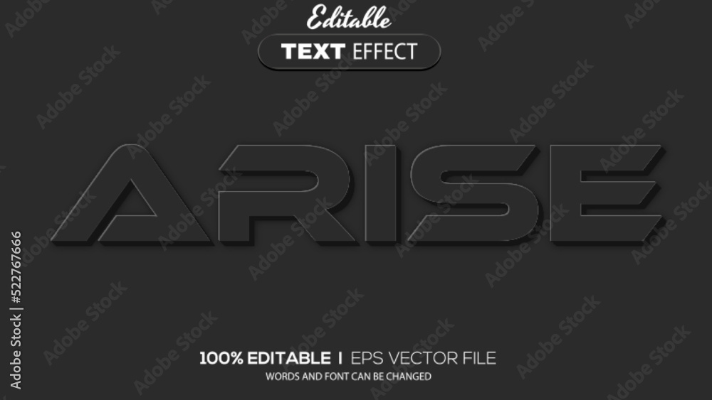Poster 3d arise text effect - editable text effect