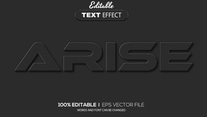 3D arise text effect - Editable text effect