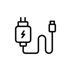 charger icon. flat charger or plug symbol for web design.