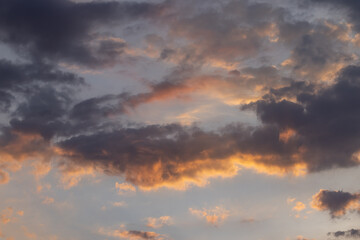 dark clouds at sunset