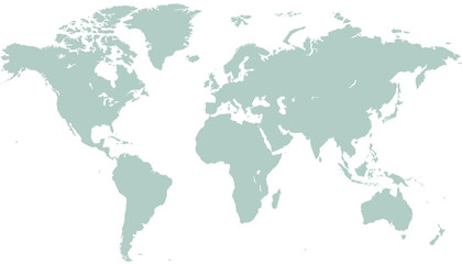 Fototapeta na wymiar World map. Silhouette map. Color vector modern.
