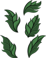  leaf vector design for elements, color editable