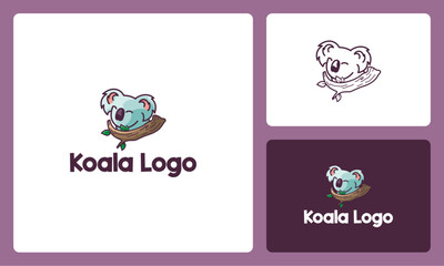 cute and creative koala head mascot logo vector