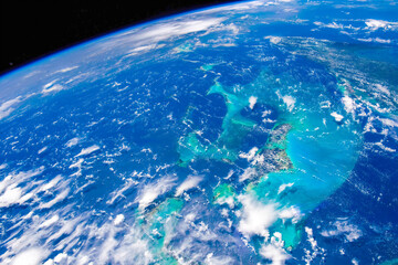 Caribbean sea. Digital Enhancement. Elements by NASA