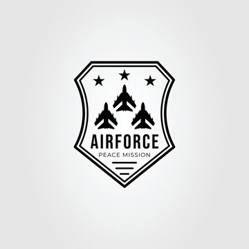 air force or jet plane logo vector illustration design