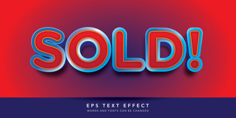 Obraz premium sold 3d editable text effect