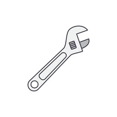 Adjustable Wrench icon in color, isolated on white background 