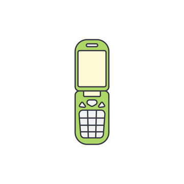 recommend clip art:  flip mobile phone icon in color, isolated on white background 