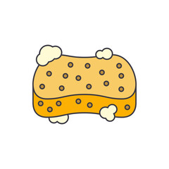 wash sponge icon in color, isolated on white background 