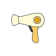 blowdryer, hair dryer icon in color, isolated on white background 