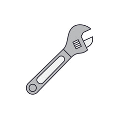 Adjustable Wrench icon in color, isolated on white background 