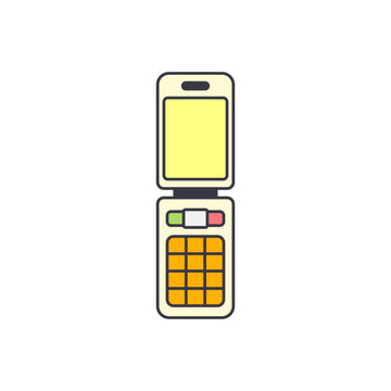 recommend clip art:  flip mobile phone icon in color, isolated on white background 