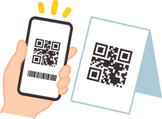 キャッシュレス決済　スマートフォン　ORコード　バーコード
