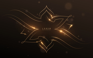 Abstrct golden lines frame template