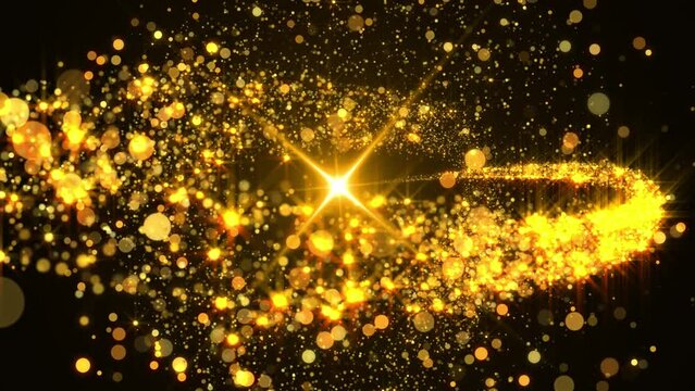 glow particles transition golden effect