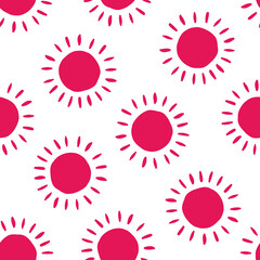 Seamless pattern with pink suns.