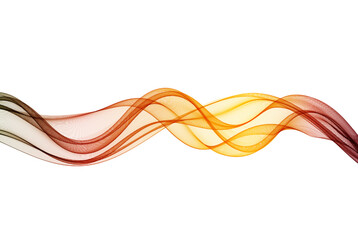 Smooth transparent horizontal brownish yellow wave on a white background