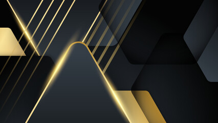 Abstract black and gold background