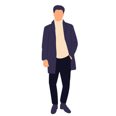 male businessman in flat style, isolated, vector