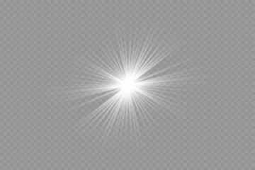 Dazzling flash. Bright Star. Magic dust. Brilliant vector. Bright sun. Glare. shining beam. Rash.