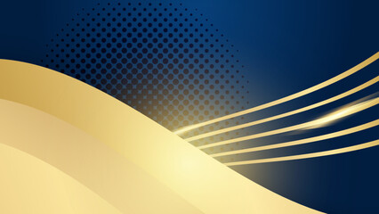 Golden lines on blue background