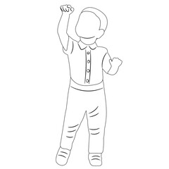 baby boy sketch on white background isolated