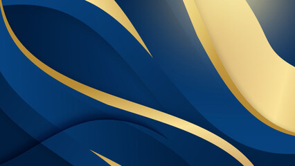 Golden lines on blue background