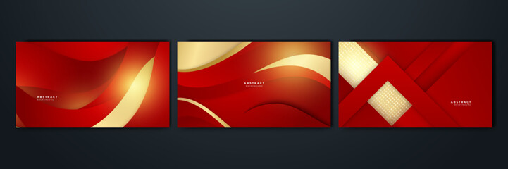 Fototapeta premium Abstract red and gold luxury background