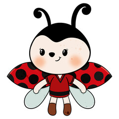 Cute ladybug cartoon design character 