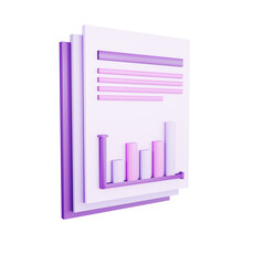 3D Design Icon Paper Data Illustration Business 