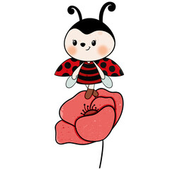 Cute ladybug cartoon design character 