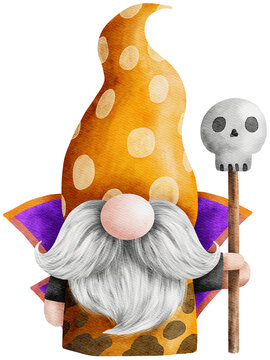 Cute Gnome Halloween Cartoon