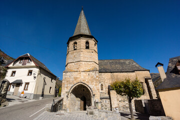 Fototapeta na wymiar Sant Martin de Tours, Gausac, late 13th century or early 14th century, Romanesque and Gothic, Viella, Lerida, Pyrenees, Spain